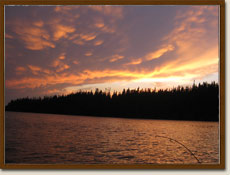 Little Miniss Fishing camp sunset in Ontario